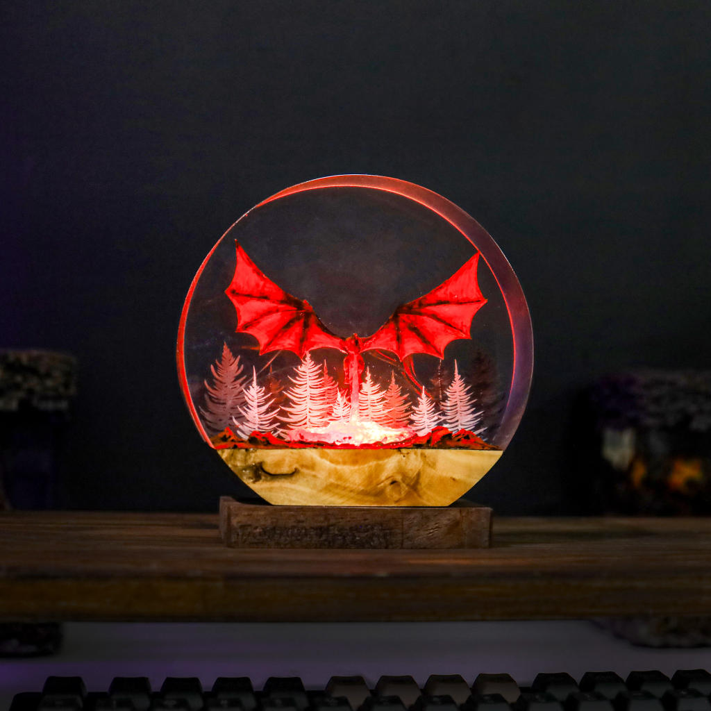 Dragon Breathing Fire Night Lamp