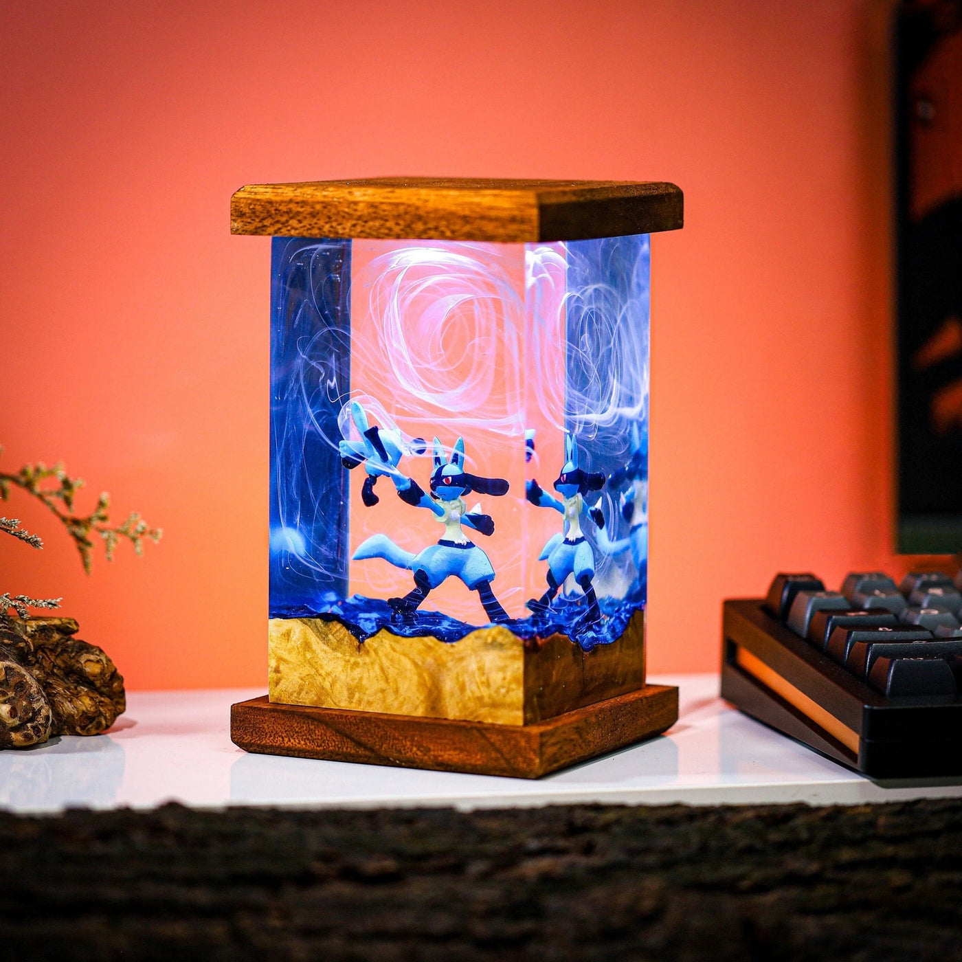 Lucario & Riolu Pokémon Resin Lamp