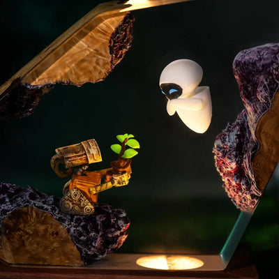 Wall-E and Eve Resin Lamp Ver 2