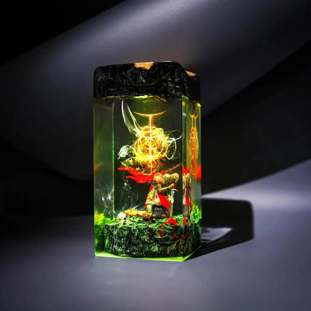 Kneeling Tarnished Elden Ring Resin Lamp