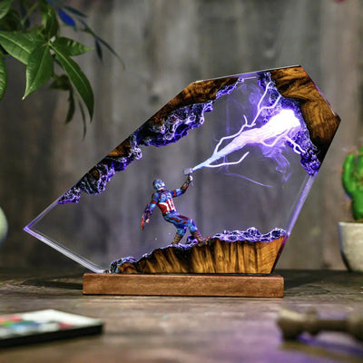 Captain America Thunder Lightning Resin Lamp
