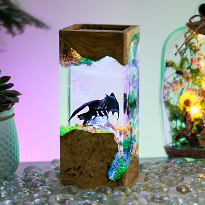 Black Dragon Resin Diorama Lamp Ver 2