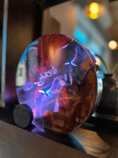 Whale and Scuba driver Resin Lamp