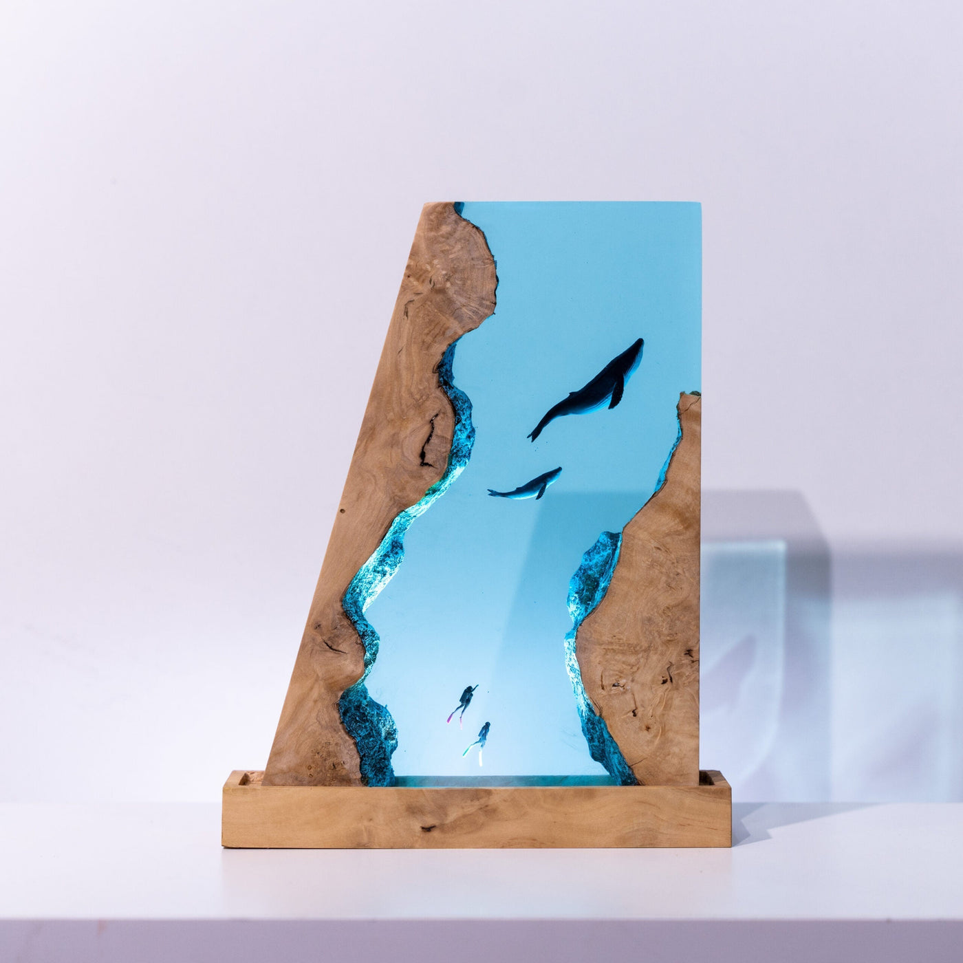 Scuba Diver Resin Lamp sail shape 2