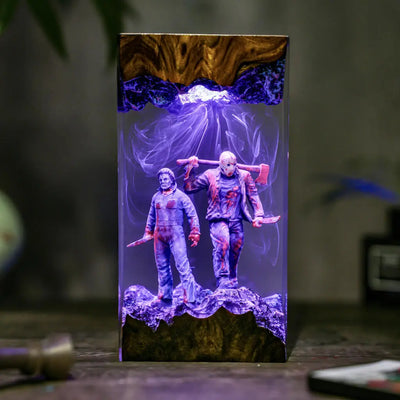 Michael & Jason Halloween Resin Lamp