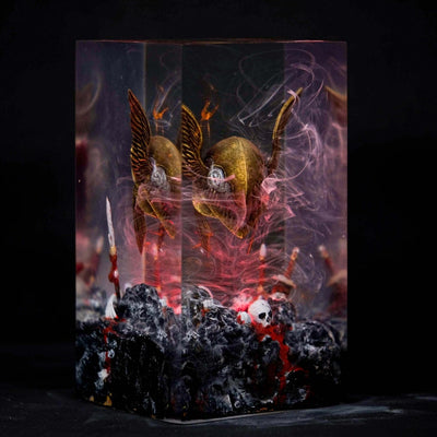 Fallen Knight Helmet Resin Lamp