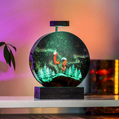 Circular Fox Resin Lamp