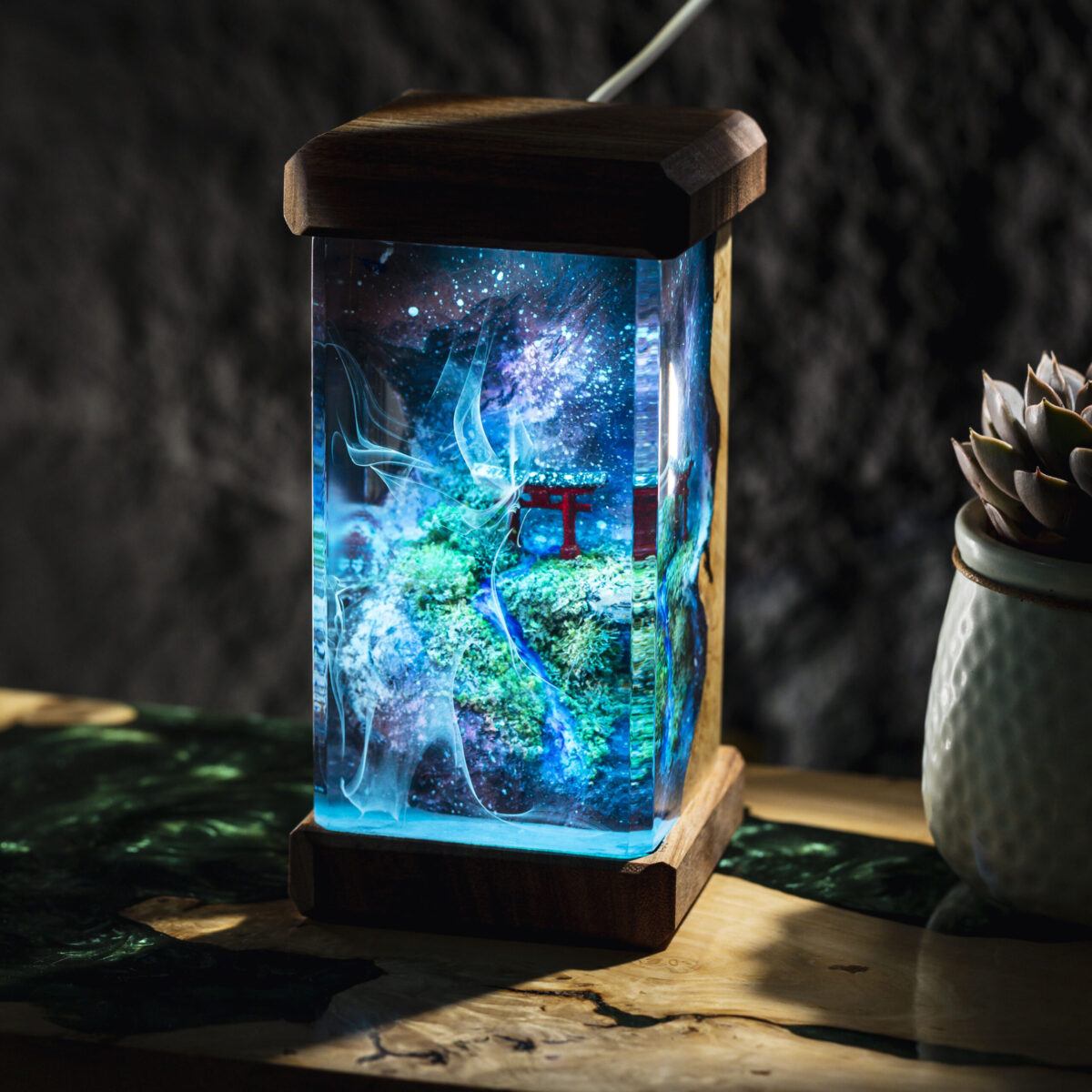 Galaxy Torii Gate Resin Lamp