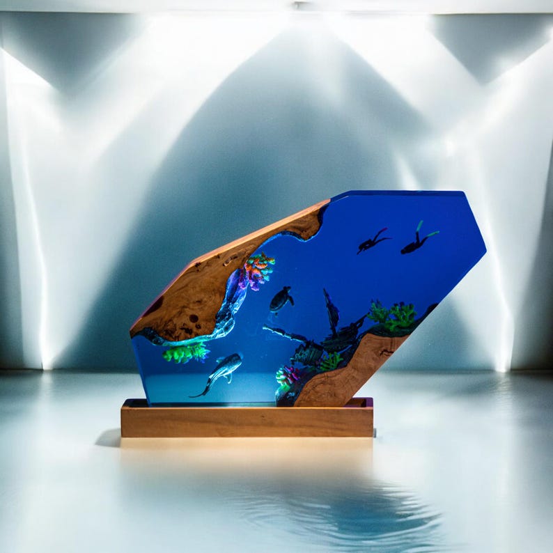 Whale shark Resin Epoxy Lamp, Night Light