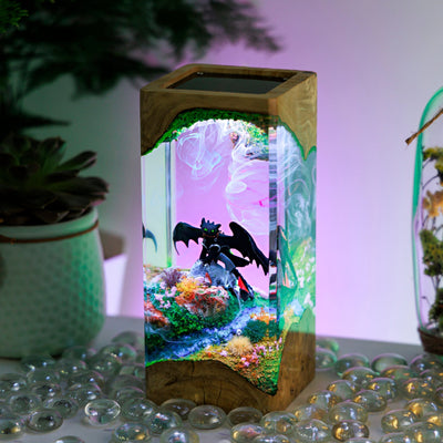 Black Dragon Resin Diorama Lamp Ver 2