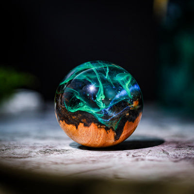 Aurora Borealis Resin Epoxy Paperweight