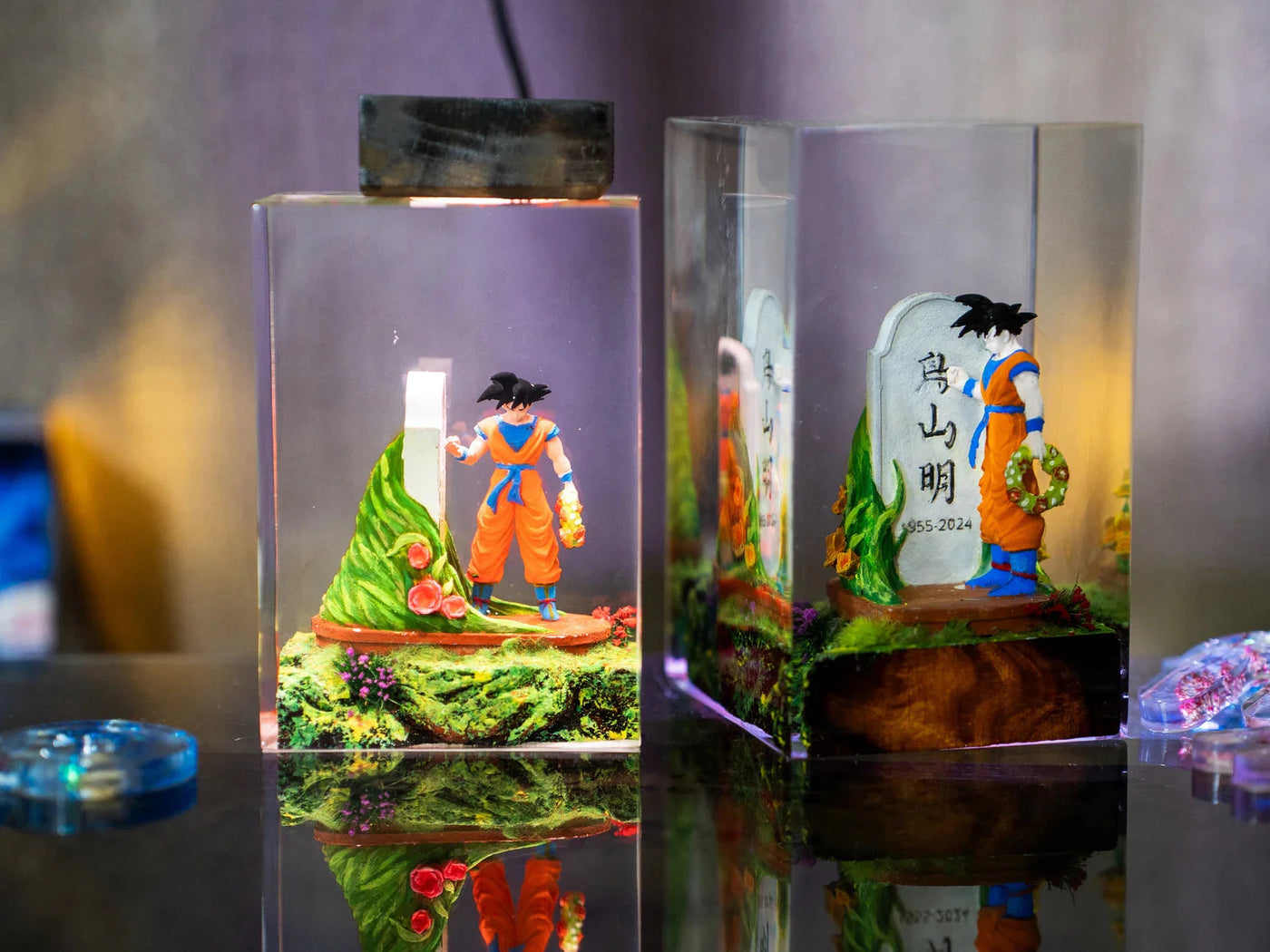 Goku Visiting Grandpa Gohan Resin Lamp