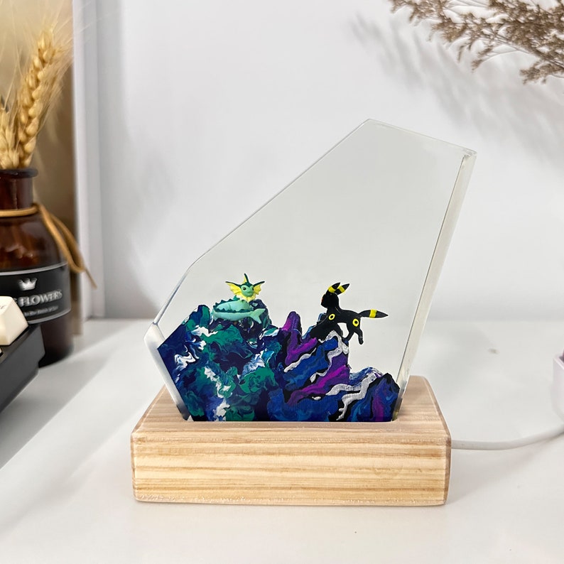 Eevee Evolution Pokemon Resin Epoxy Lamp Night Light