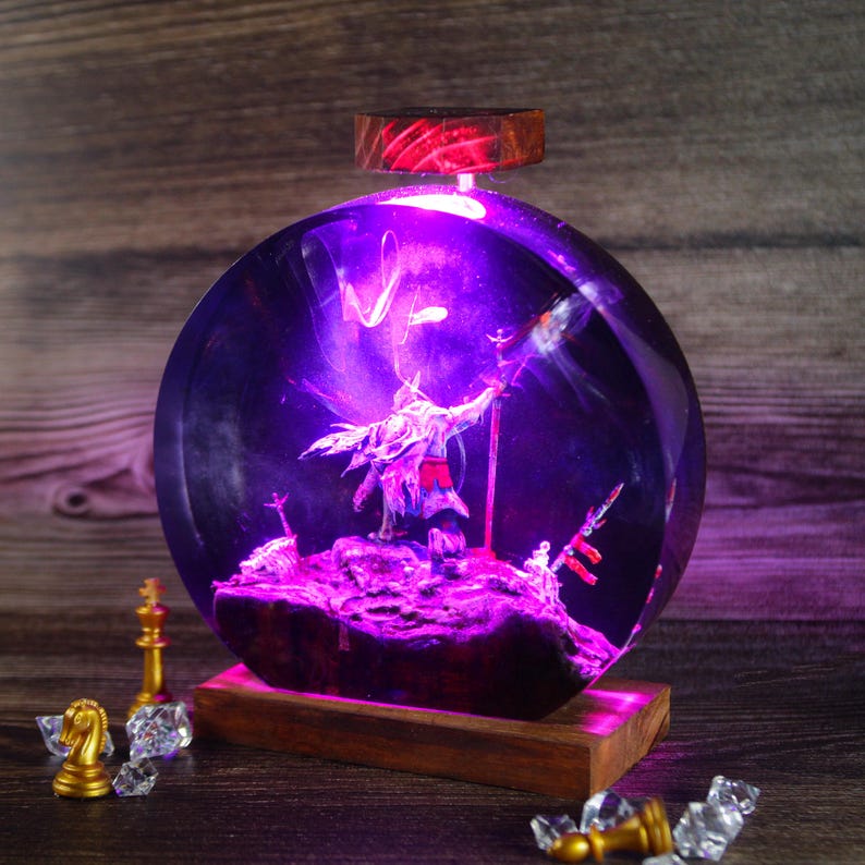 Blue Witch Resin Lamp