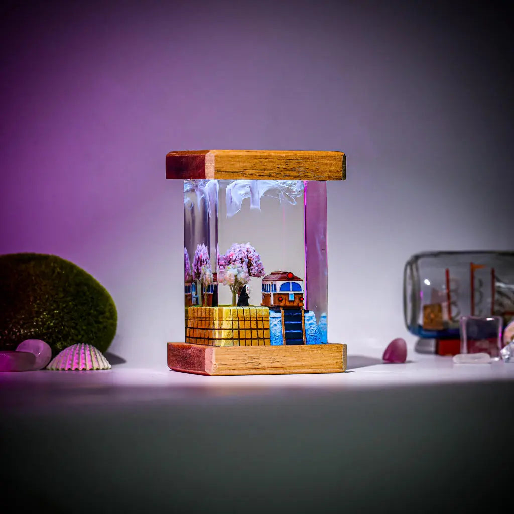 No-Face Train Scene Spirited Away Resin Lamp
