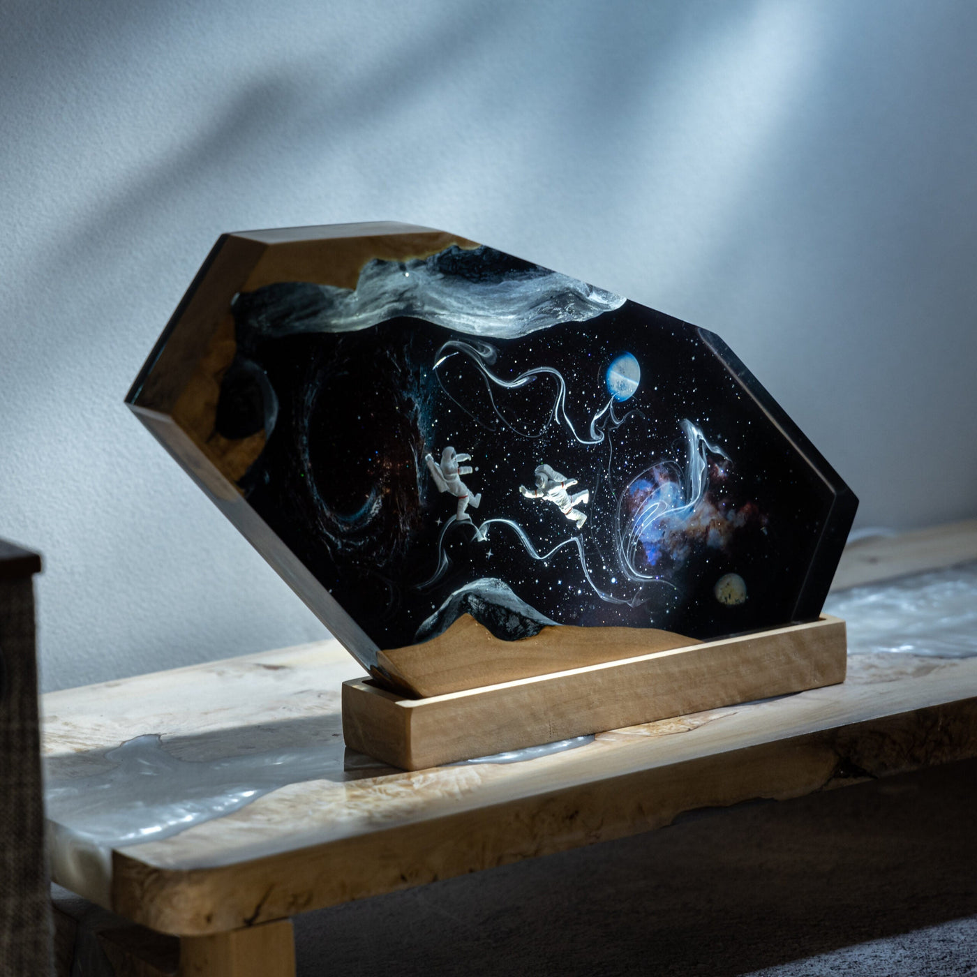 Interstellar Resin Lamp – Custom Night Light Hexagon