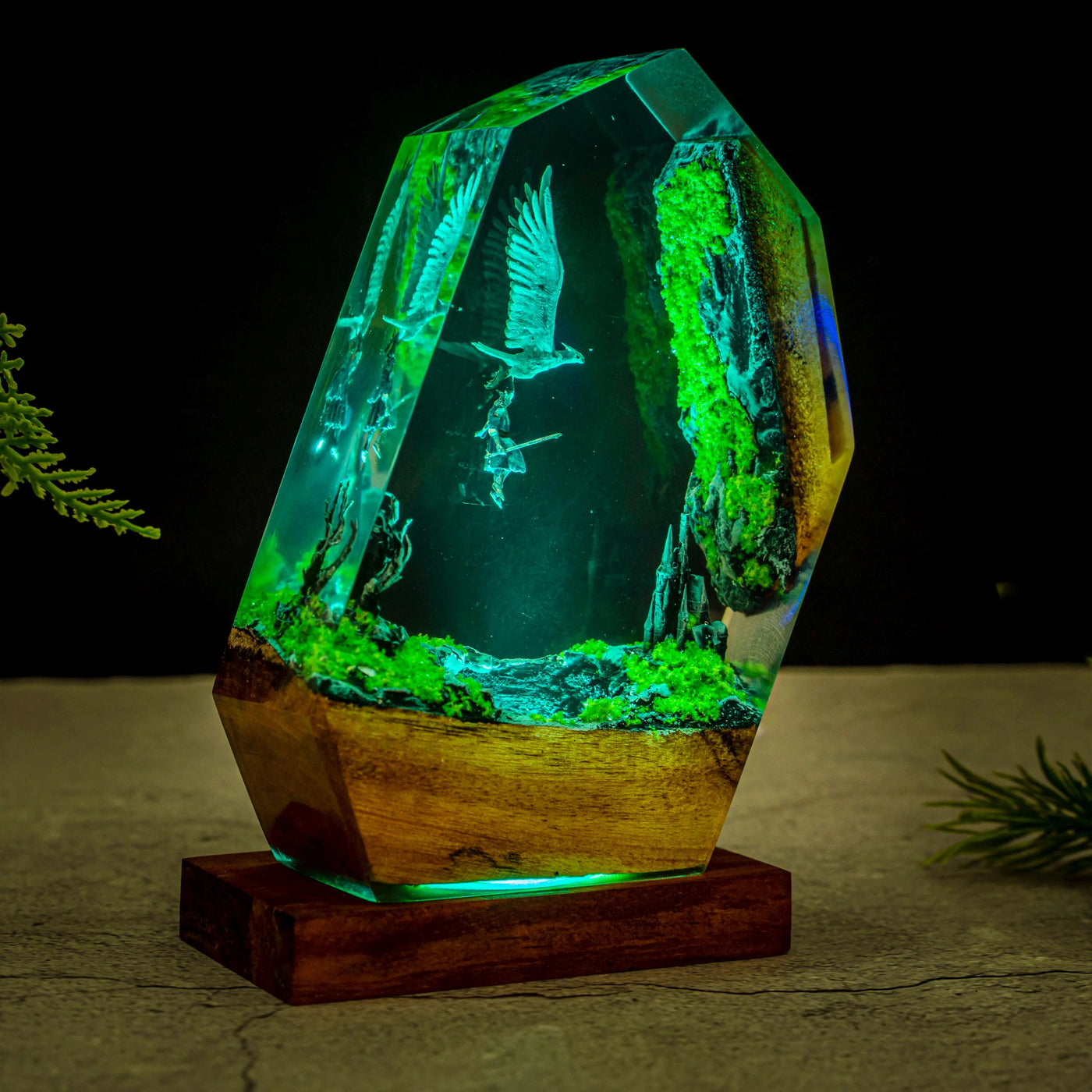 Fallen Knight Tarnished Resin Lamp