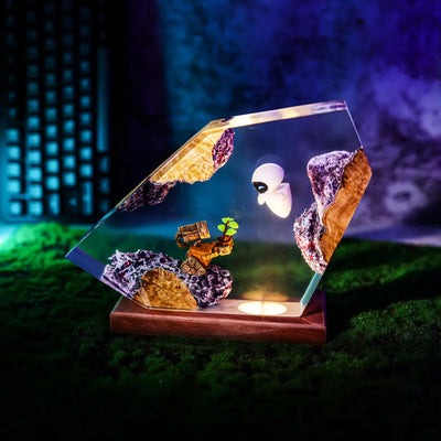 Wall-E and Eve Resin Lamp Ver 2