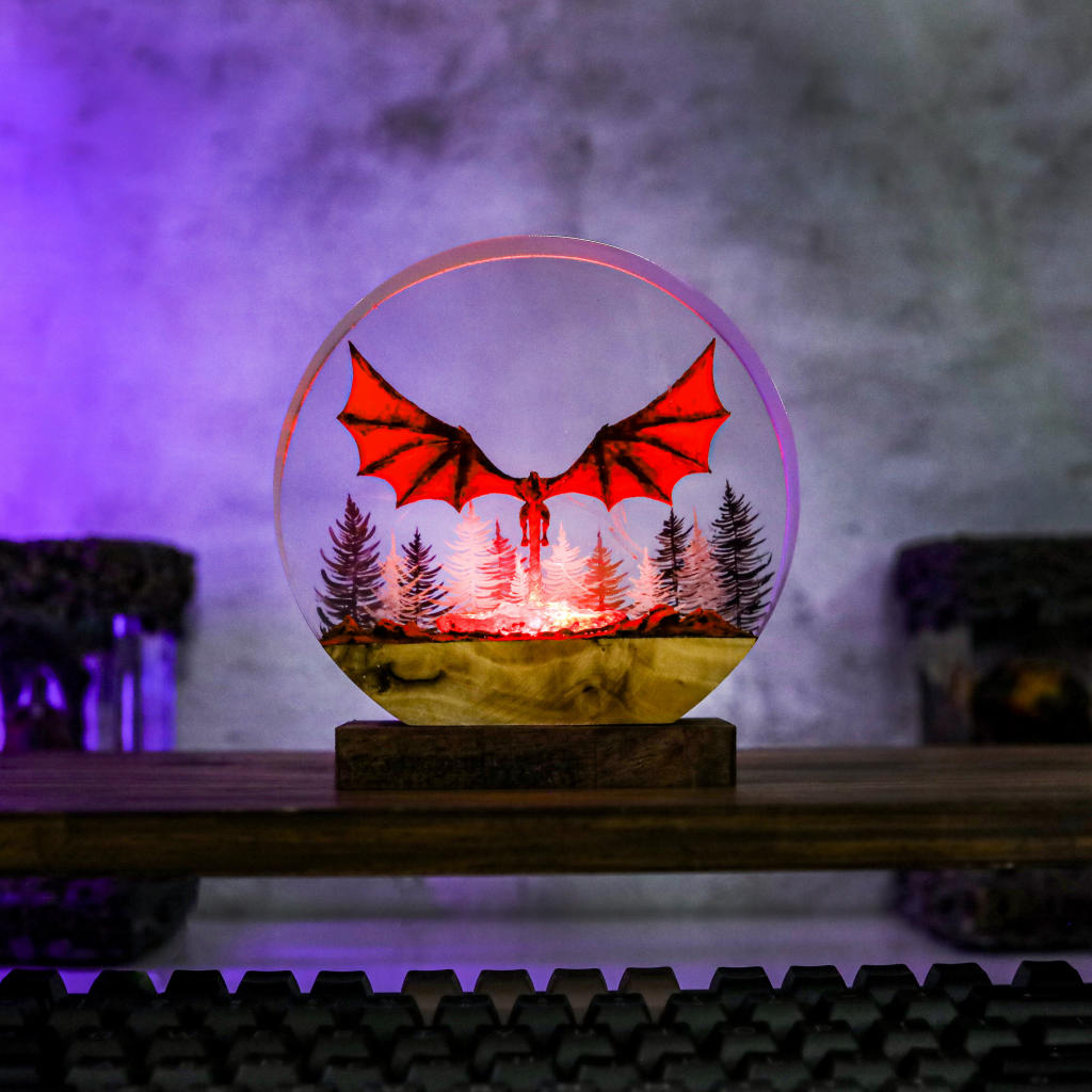 Dragon Breathing Fire Night Lamp