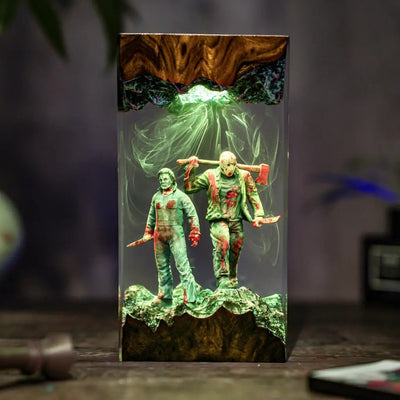 Michael & Jason Halloween Resin Lamp