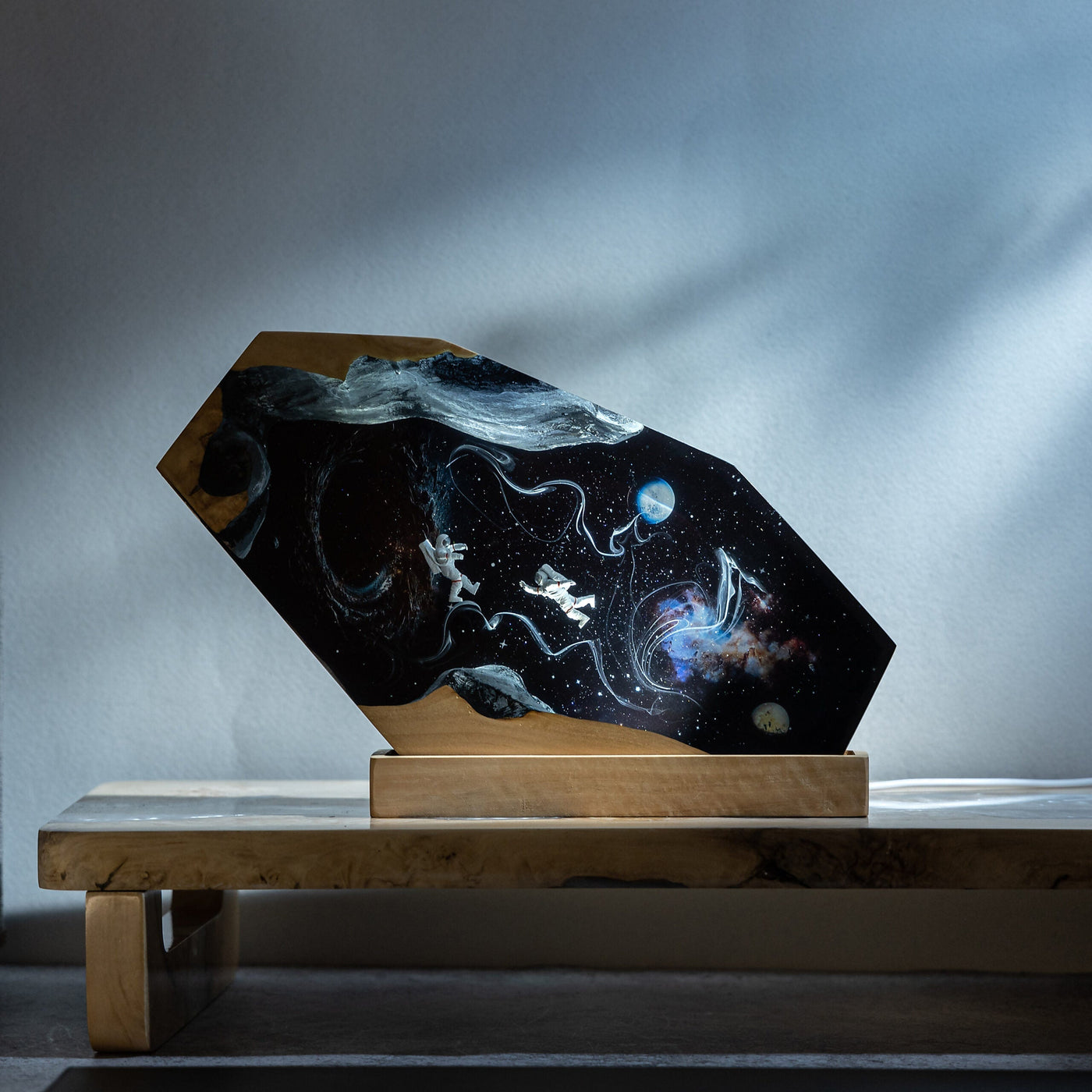 Interstellar Resin Lamp – Custom Night Light Hexagon