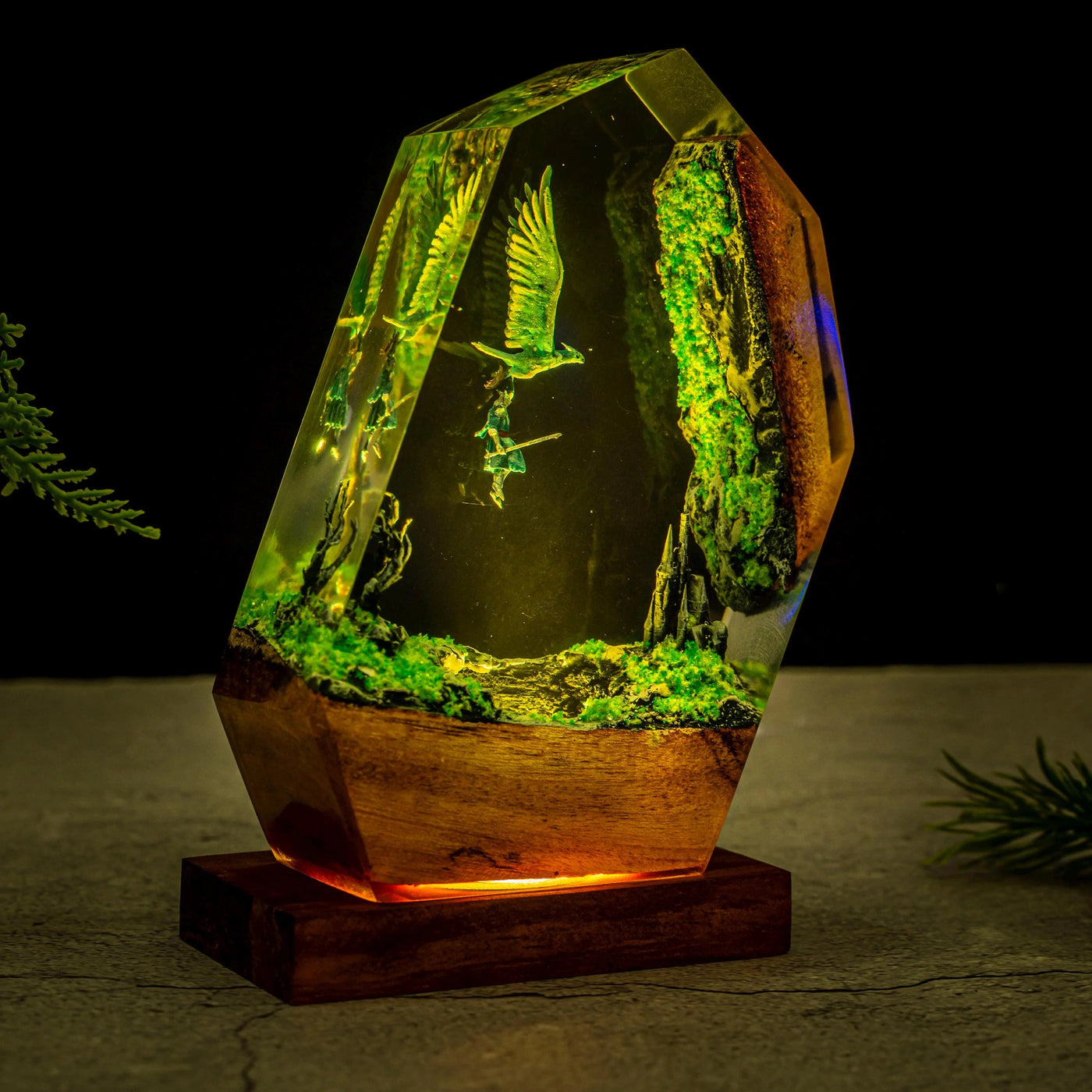 Fallen Knight Tarnished Resin Lamp