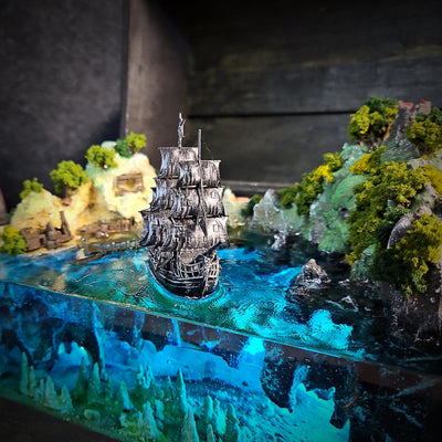 Pirate box lamp Resin Lamp