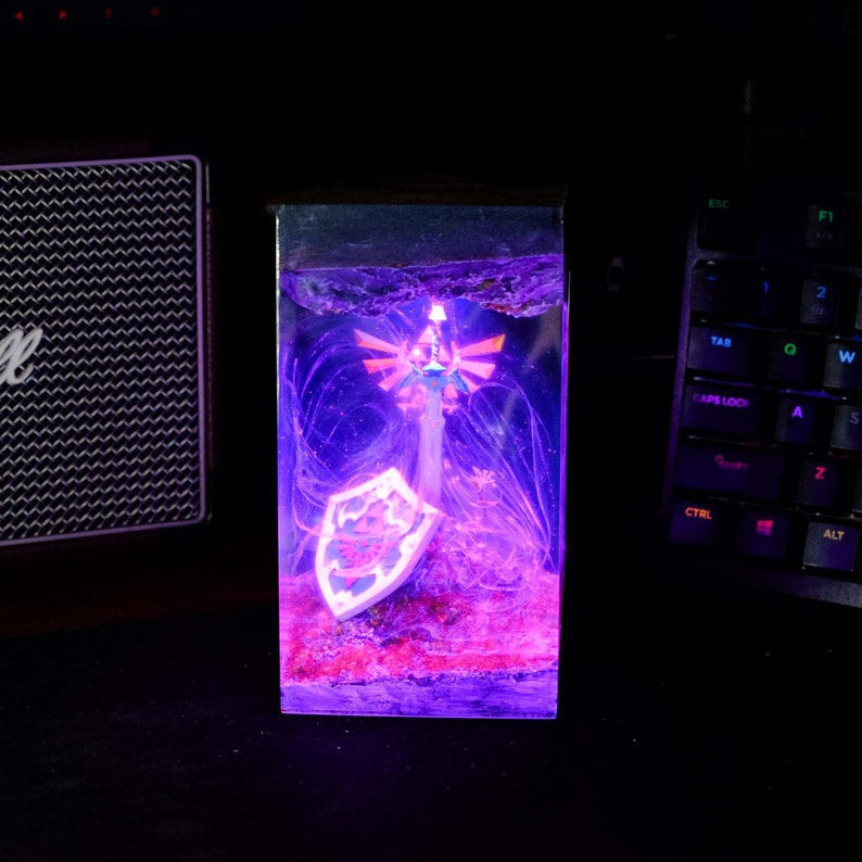 Sword and Shield of Zelda Resin Lamp