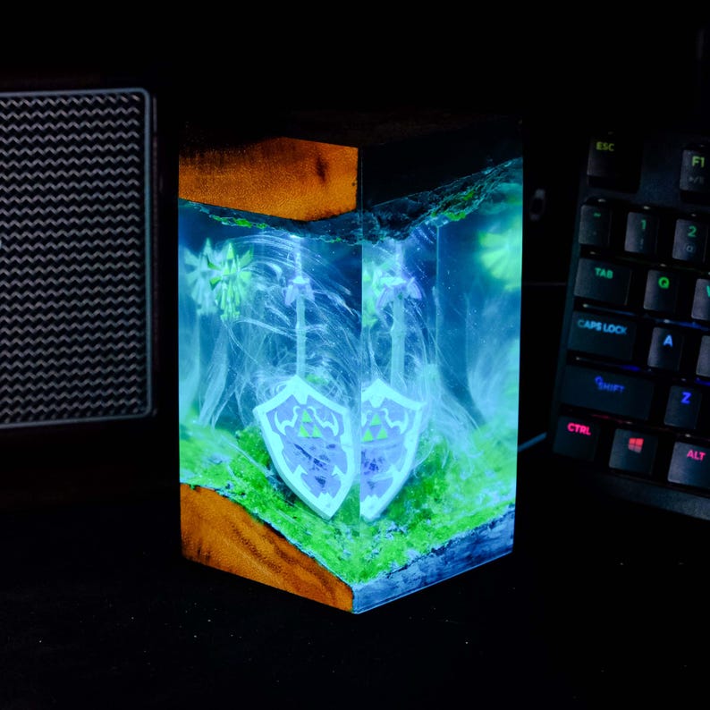 Sword and Shield of Zelda Resin Lamp
