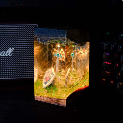 Sword and Shield of Zelda Resin Lamp