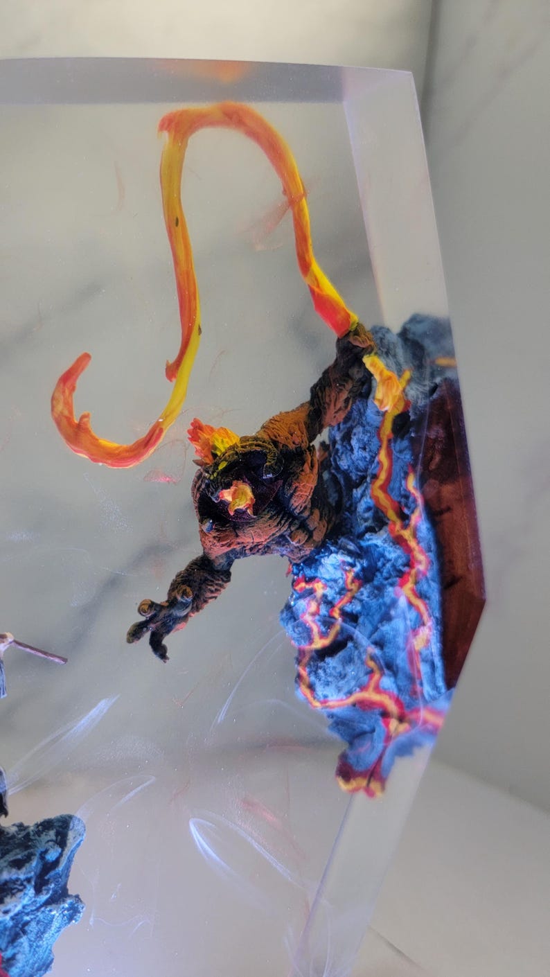 Grey Wizard VS Balrog Resin Lamp