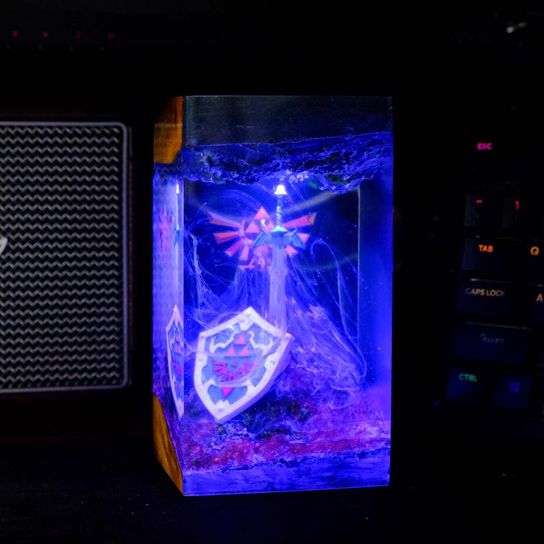 Sword and Shield of Zelda Resin Lamp