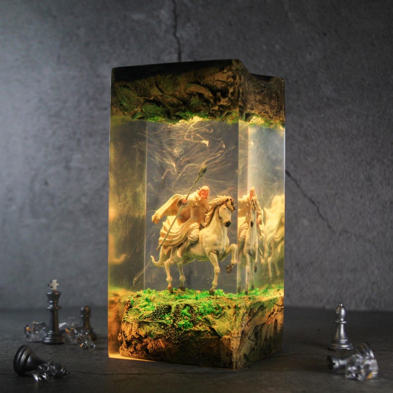 White Wizard Resin Lamp