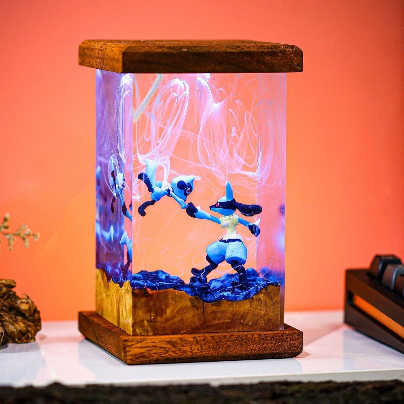 Lucario & Riolu Pokémon Resin Lamp