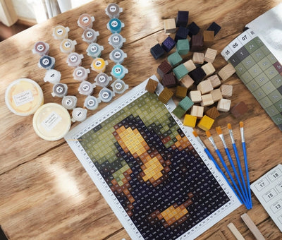 Mona Lisa Pixel Wood Art