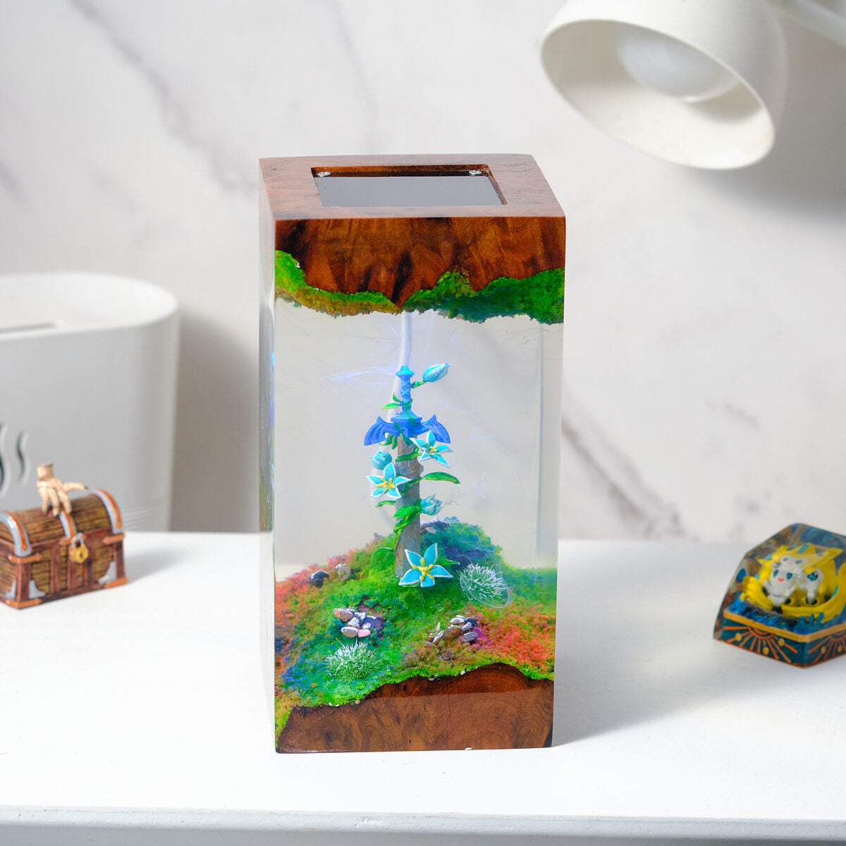 Master Sword with Silent Flower Resin Lamp