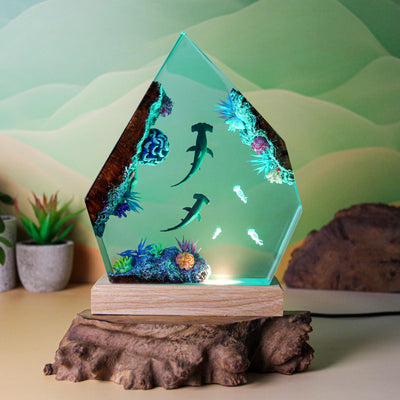 Hammerhead Shark Resin Lamp Ocean Resin Lamp