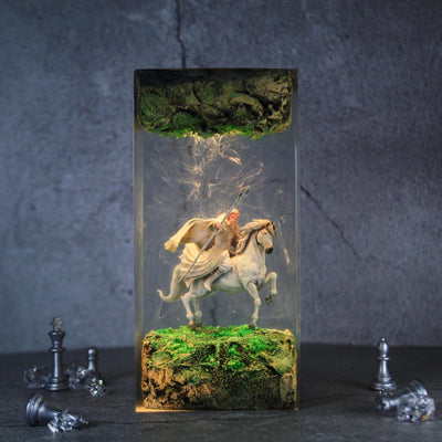 White Wizard Resin Lamp