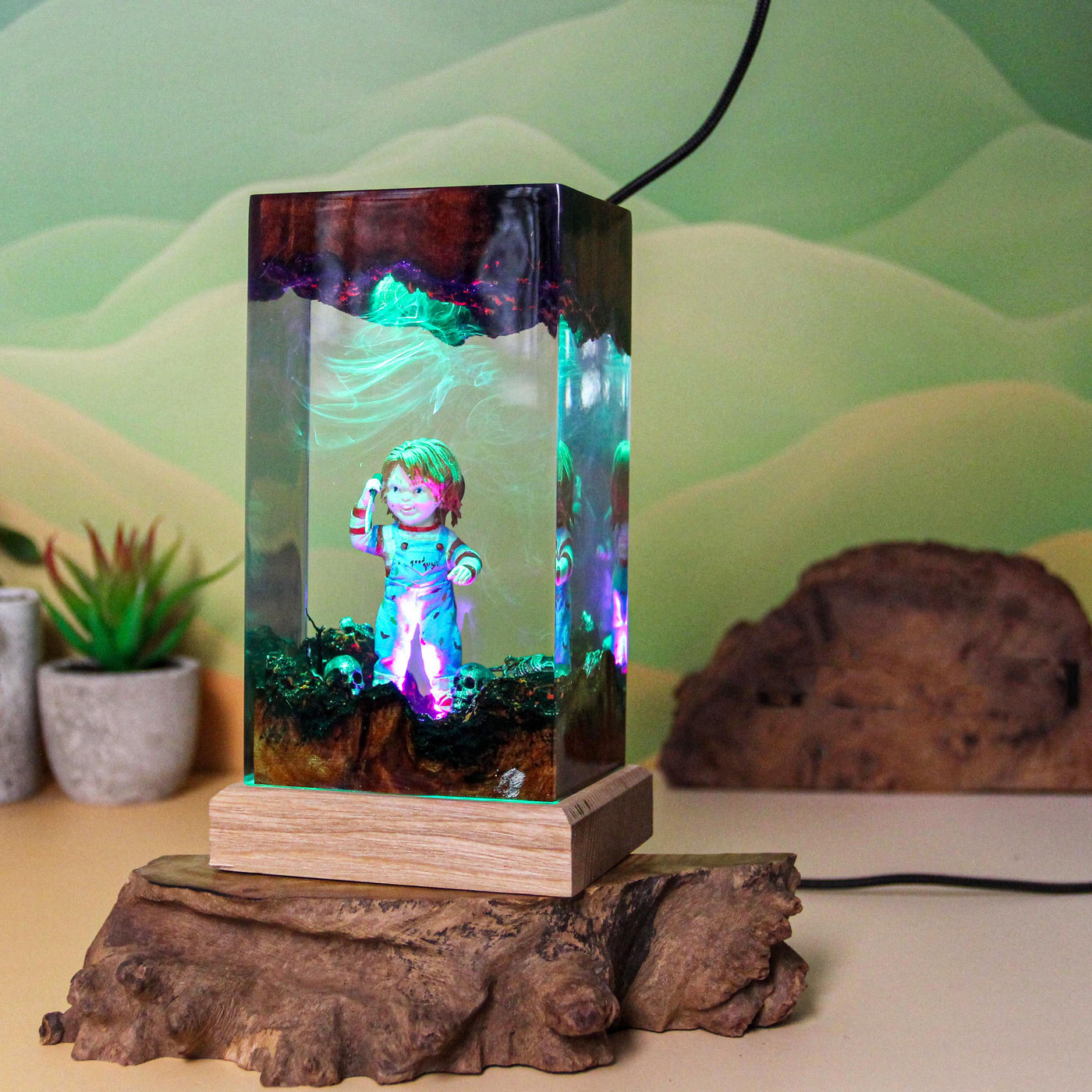 Creepy Doll Resin Lamp