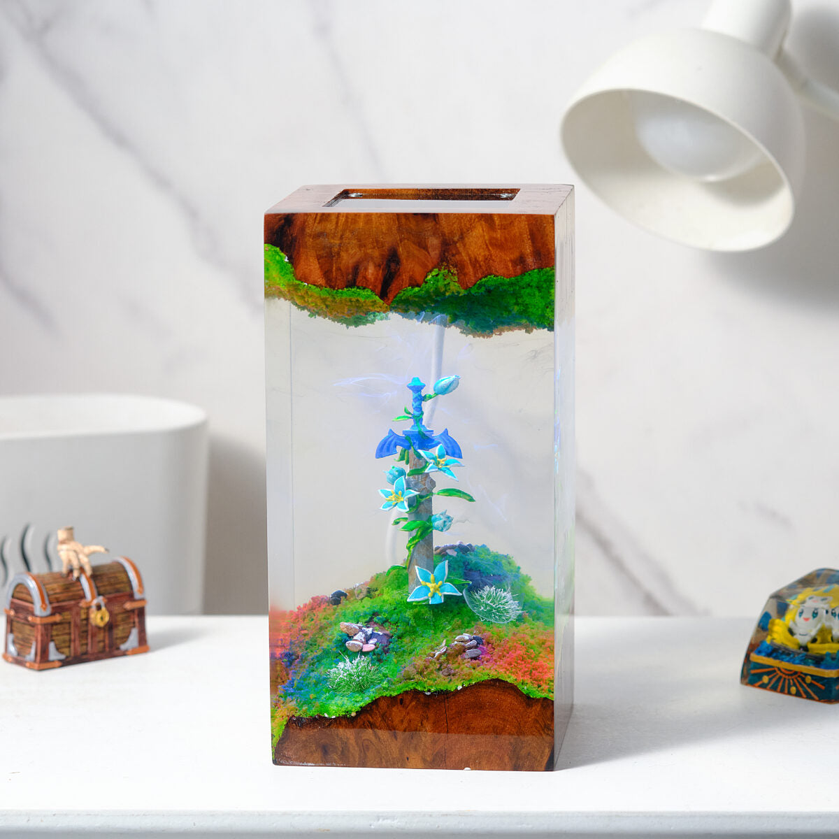 Master Sword with Silent Flower Resin Lamp