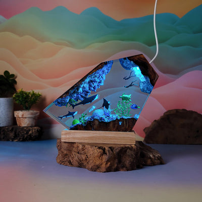 Shark Ocean Resin Lamp