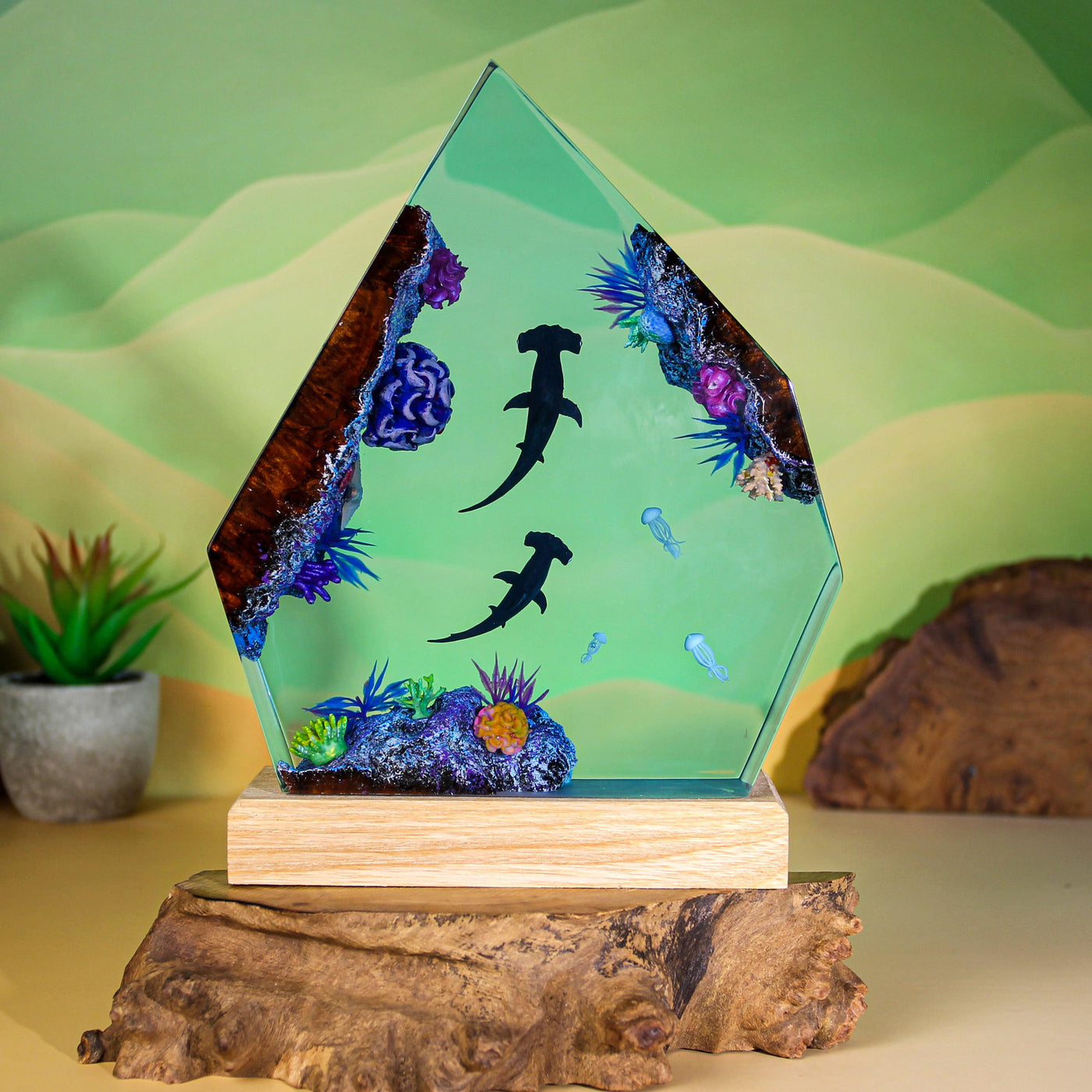 Hammerhead Shark Resin Lamp Ocean Resin Lamp