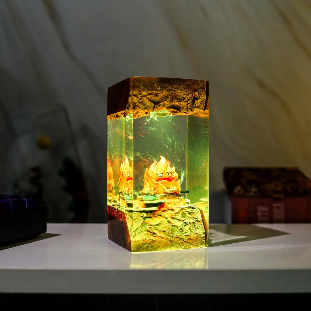 Calcifer Howl's Moving Castle Resin Epoxy Lamp