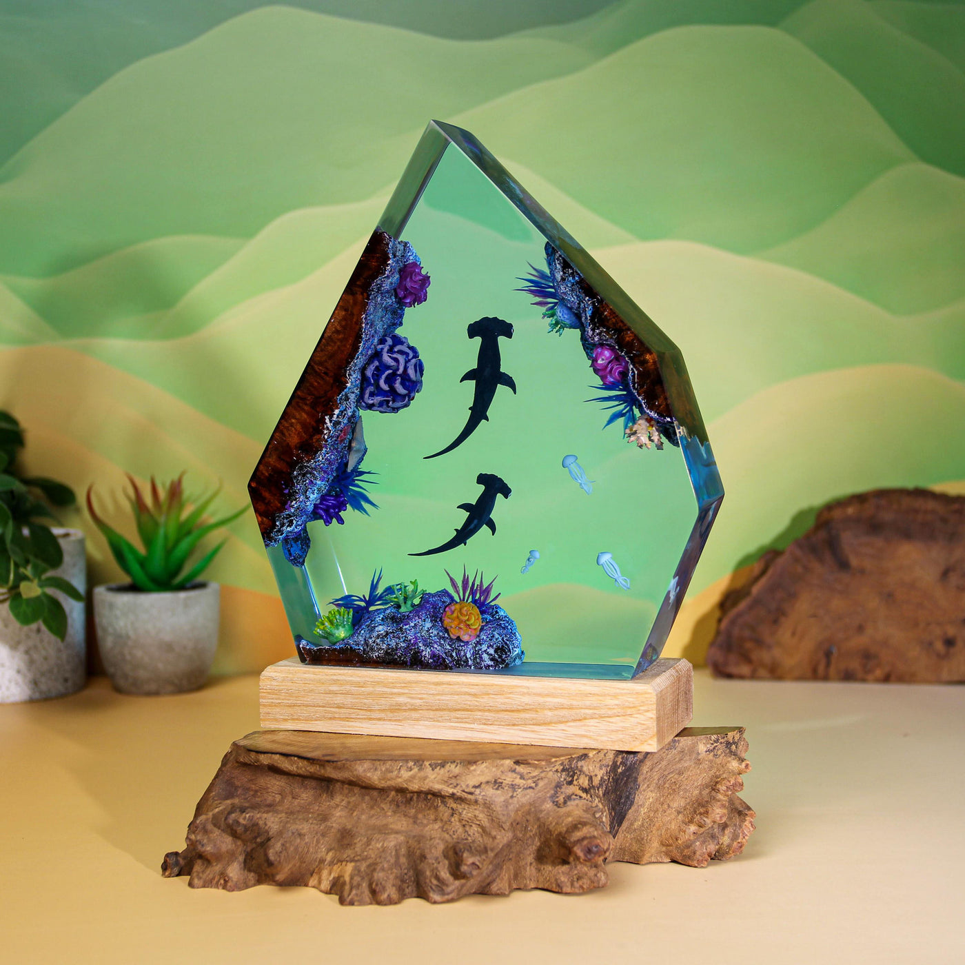 Hammerhead Shark Resin Lamp Ocean Resin Lamp