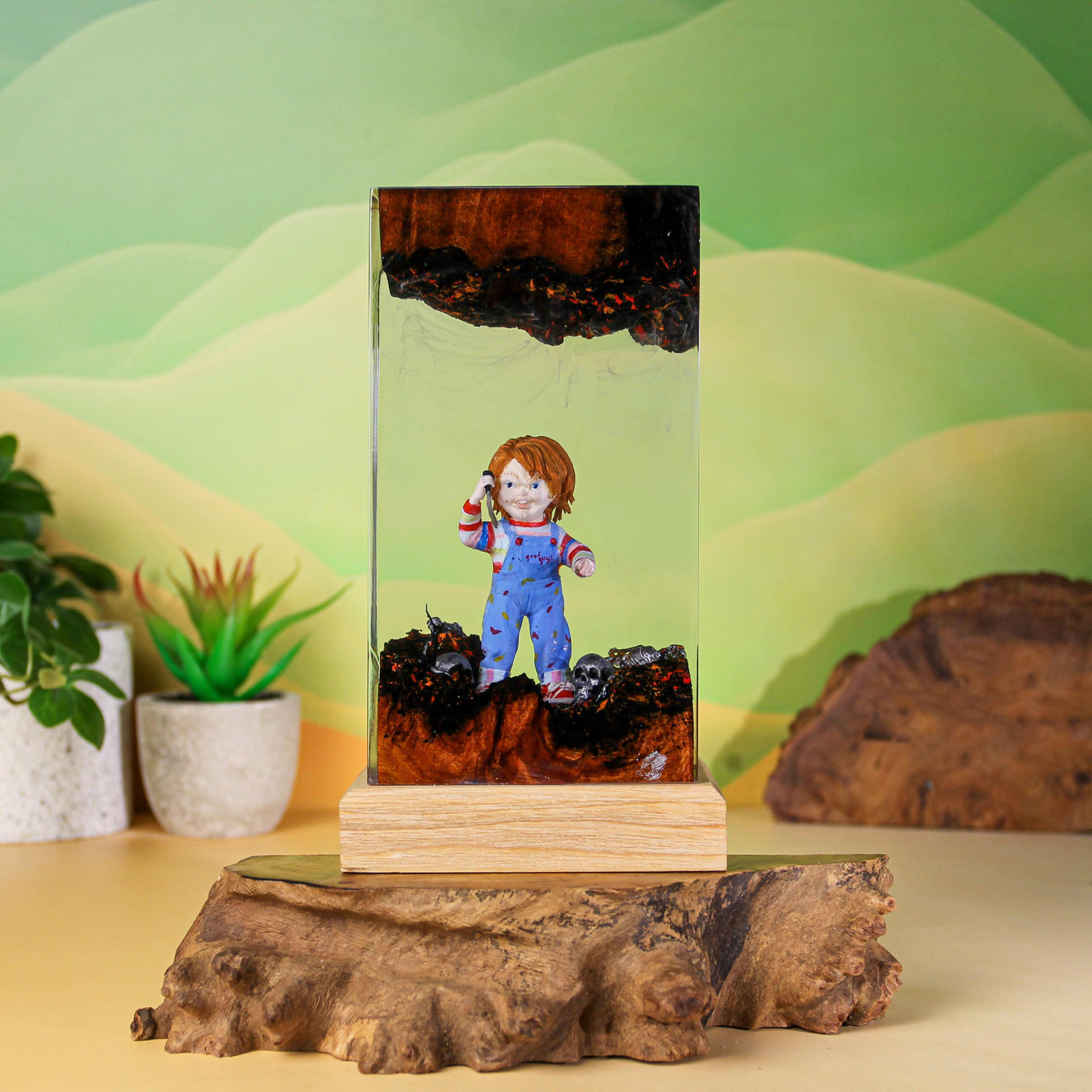 Creepy Doll Resin Lamp