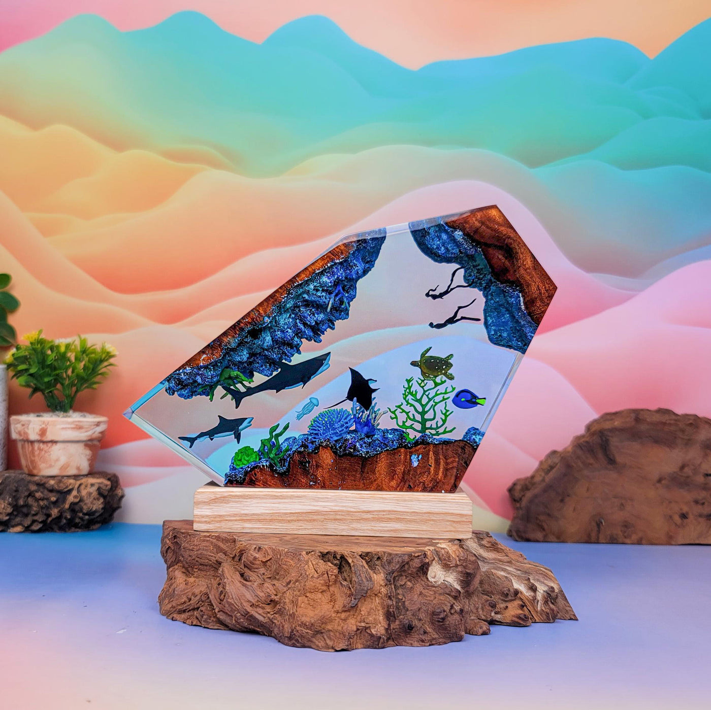 Shark Ocean Resin Lamp