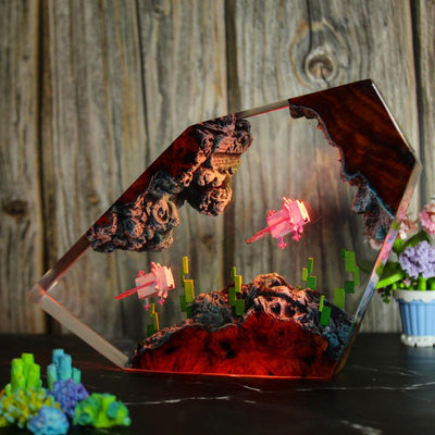 Axolotl Minecraft Resin Lamp