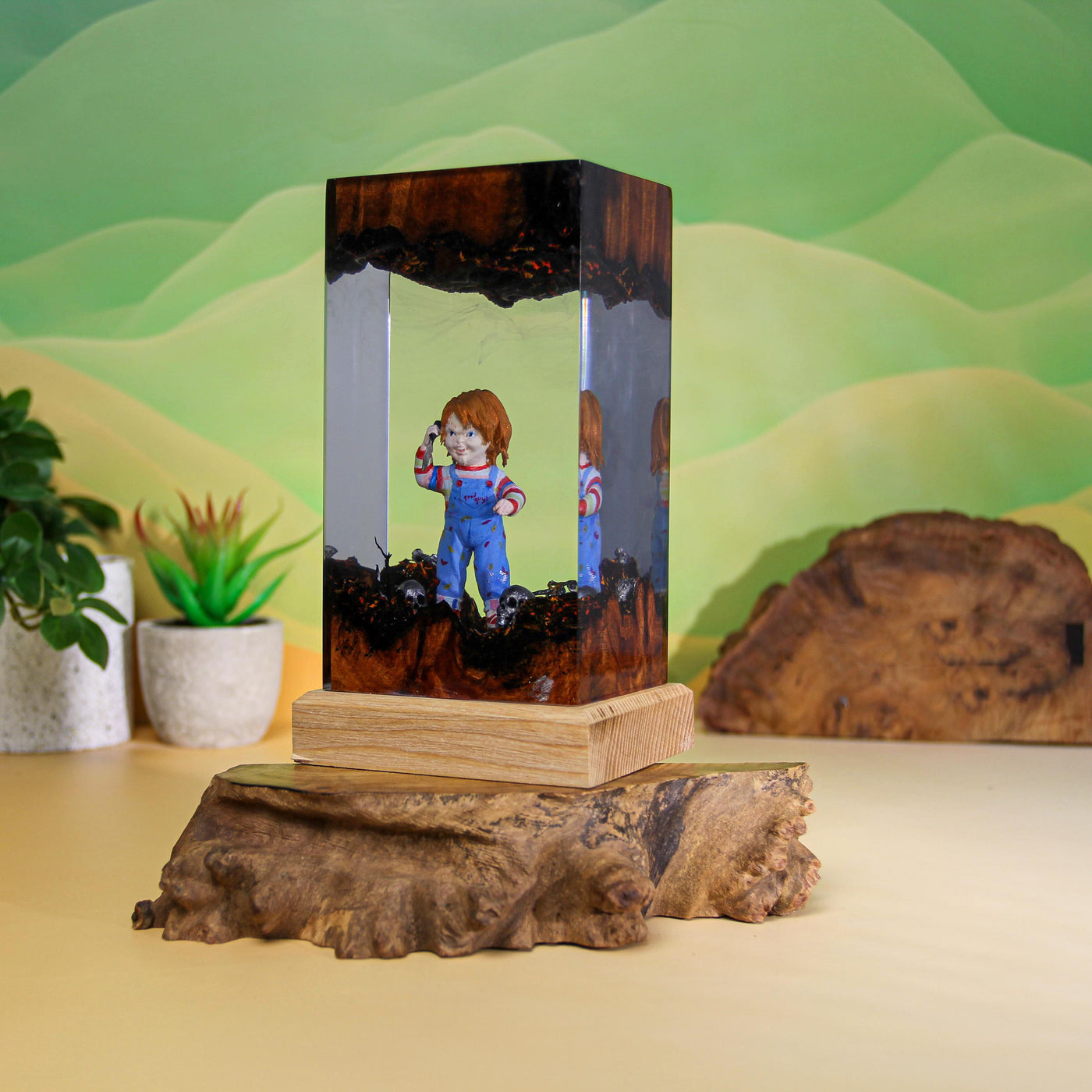 Creepy Doll Resin Lamp