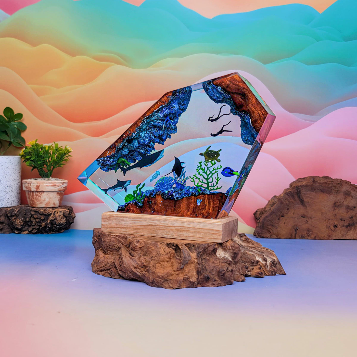 Shark Ocean Resin Lamp