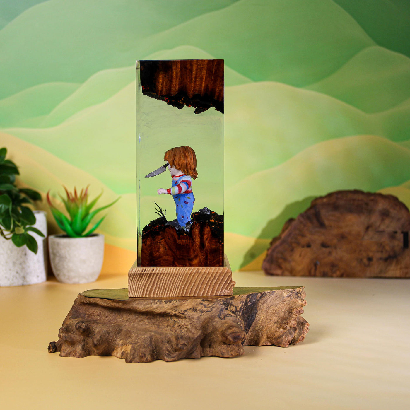 Creepy Doll Resin Lamp